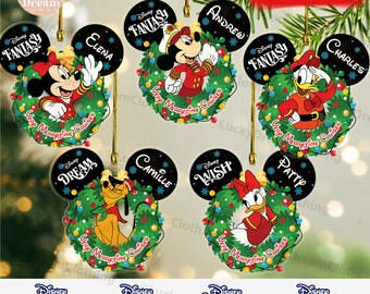 Personalized Disney Characters Very Merry Time Cruises Ornament, Custom Name Family Cruise Ornament, Disney Family Christmas Tree Gifts