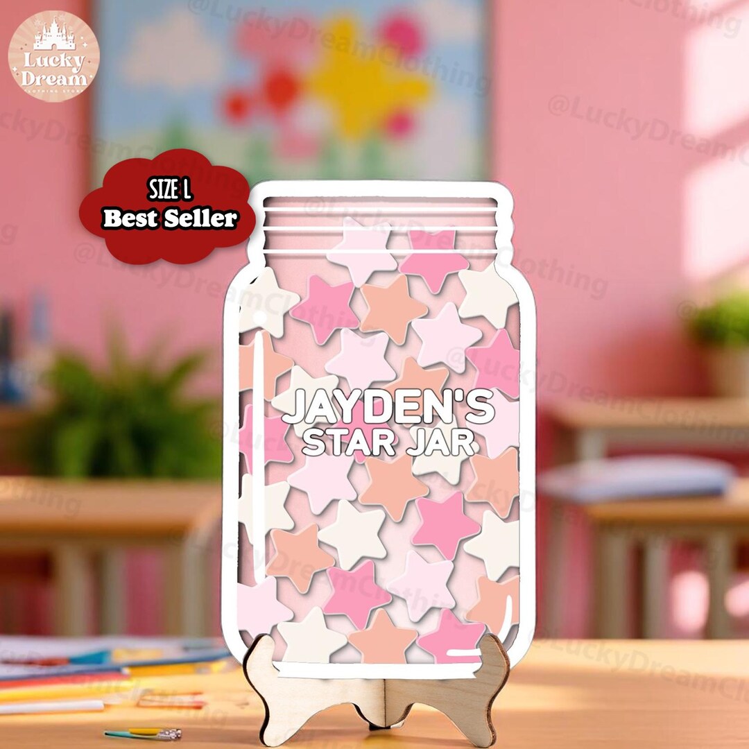 Custom Back to School Reward Jar With Star Tokens, Personalized Reward ...