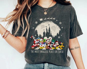 Comfort Colors Vintage Mickey's Very Merry Christmas Party Shirt, Disney Christmas Shirts, Magic Kingdom Christmas Shirt, Disney Holiday
