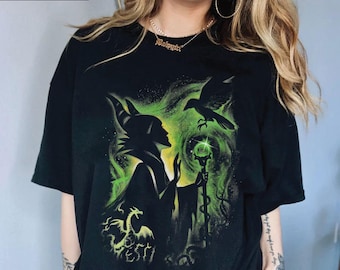 Retro Disney Maleficent Sleeping Beauty Portrait 90s Shirt, Disney Villains T-shirt, Magic Kingdom, Disney Halloween, Disneyland Trip Tee