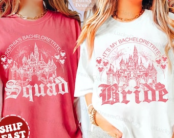 Comfort Colors® Disney Bride Shirt, Custom Bachelorette Shirt, Magic Castle Wedding Shirt, Disney Bachelorette Party, Disney Bridesmaid Tee