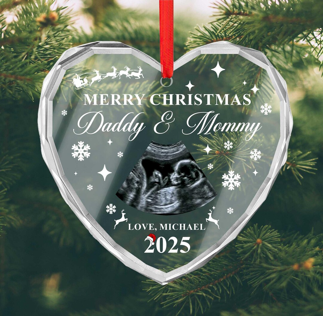 Baby Ultrasound Ornament, I'll Be Snuggled up in Mommy's Tummy