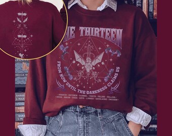 The Thirteen Throne Of Glass Double-Sided Shirt, From Now Until The Darkness Claims Us, Throne Of Glass SJM Merch, We Are The Thirteen