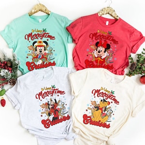 Disney Character Christmas Very Merrytime Cruises Camisa, Camisa de Navidad de Disney Cruise Line, Camisas de crucero familiar de Mickey y sus amigos