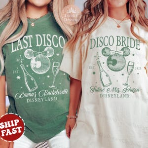 Comfort Colors® Personalized Last Disco Bachelorette Party Shirt, Custom Disco Bride Bachelorette Shirt, Disco Bach Bride To Be Gifts