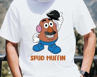 Camiseta divertida de Mr. Potato Head Spud Muffin, camiseta a juego familiar de Toy Story de Disney Man, idea de regalo de Disney para hombres y mujeres, camiseta divertida de Disney para él