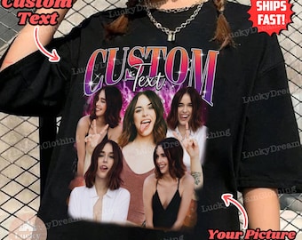 Benutzerdefinierte Bootleg Rap Tee, benutzerdefinierte Bootleg Shirt, benutzerdefinierte 90er Jahre Foto Shirt, benutzerdefinierte Bootleg, Ehemann Valentinstag Geschenk, personalisierbar Ihr eigenes Bootleg Shirt