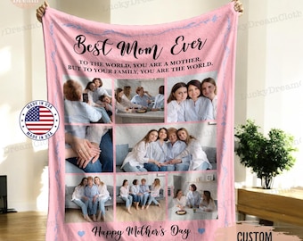 Coperta con collage fotografico personalizzato, coperta con foto e testo, regalo per compleanno, anniversario di matrimonio, in amorevole ricordo, regalo per la festa della mamma 2025