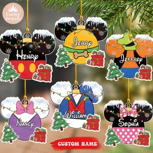 Personalized Mickey and Friends Disney Christmas Ornament, Custom Name Ornament Gift For Kids, Disney Family Christmas Tree Decoration Gifts