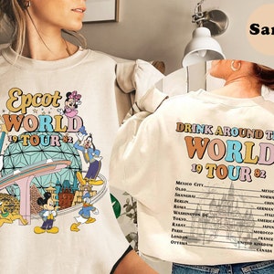 Retro Epcot World Tour 2 Sided Sweatshirt,Mickey And Friends,Epcot Center 1982 Shirt,Family Shirt Epcot Around The World,Disney Family Shirt