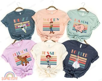 Toy Story Disney gepersonaliseerde shirt, Buzz Lightyear, Woody shirt, Jessie shirt, Bo Peep shirt, familie verjaardagscadeau volwassen kind peuter Tee