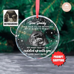 Ultrasound Ornament, Baby Announcement Ornament, Mommy And Daddy Gifts, Pregnancy Announcement Gifts, Sonogram Ornament, Ultrasound Photo