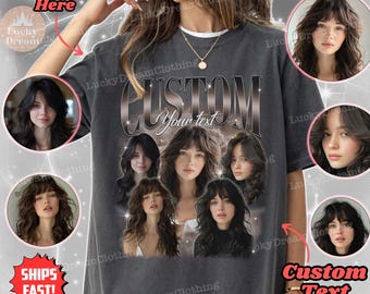 Camiseta personalizada Comfort Colors® estilo bootleg rap, personaliza tu propia camiseta estilo bootleg, camiseta personalizada con foto, regalo de cumpleaños, regalo para el esposo