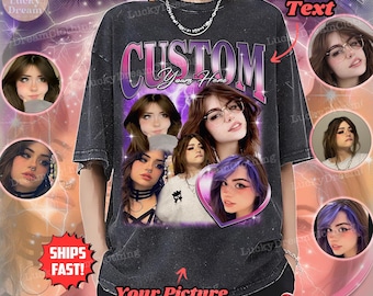 Comfort Colors® Vintage Graphic 90s Shirt, Custom Bootleg Rap Tee, Photo Insert Your Design, CUSTOM Your Own Bootleg Idea Here, Gift For Her