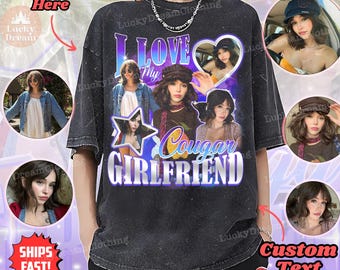 Comfort Colors Benutzerdefiniertes Bootleg Rap T-Shirt, I Love Freundin Shir, benutzerdefiniertes Bootleg 90er Jahre Rap-Shirt, benutzerdefiniertes Foto-Shirt, Geburtstagsgeschenk, Ehemann Geschenk