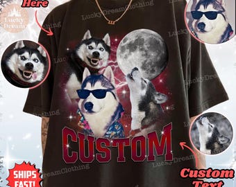 Custom Dog Shirt, Dog Mom Shirt, Personalized Moon Shirt, Custom Pet Shirt, Personalized Dog Bootleg Shirt,Custom Cat Tee,Pet Memorial Gifts