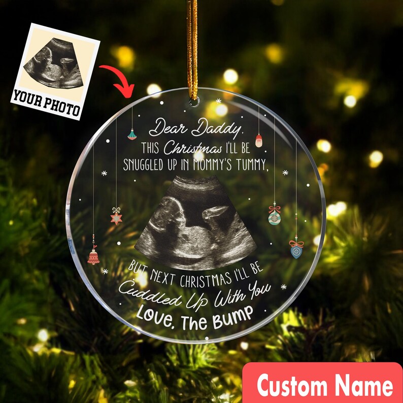 Baby Ultrasound Ornament, Baby Announcement Ornament, Pregnancy