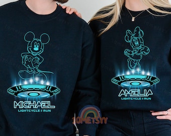 Personalized Mickey Minnie Tron Lightcycle Shirt, Mickey And Minnie Tron Shirt, Tron Shirt , Lightcycle Run Ride, Disney Shirt, Tron Legacy