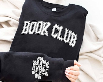 Bluza z nadrukiem klubu książki, Bluza z nadrukiem Bookworm, Koszulka książkowa, Sweter Bookworm, Bluza z nadrukiem książki, Prezent dla klubu książki, Prezent dla miłośnika książek, Bluza z nadrukiem Book Crewneck