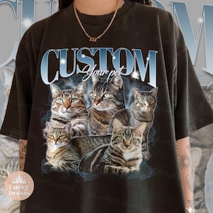 Chemise en PET Comfort Colors® CUSTOM Bootleg Rap, animal de compagnie personnalisé, photo personnalisée - t-shirt graphique vintage des années 90, personnalisé votre propre bootleg votre conception