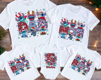 Chemise d'anniversaire personnalisée, chemise d'anniversaire personnalisée Disney Stitch, chemise d'anniversaire de fille, chemises de famille d'anniversaire, cadeau de vacances d'anniversaire de fille