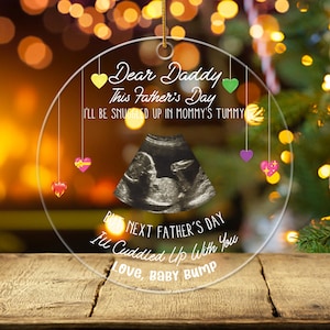 Ultrasound Ornament, Personalized Ultra Sound Father&#39;s Day Ornament, Dad To Be Gift, Custom Ultrasound, Pregnancy Announcement, First Dad