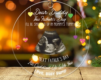 Ultrasound Ornament, Personalized Ultra Sound Father's Day Ornament, Dad To Be Gift, Custom Ultrasound, Pregnancy Announcement, First Dad