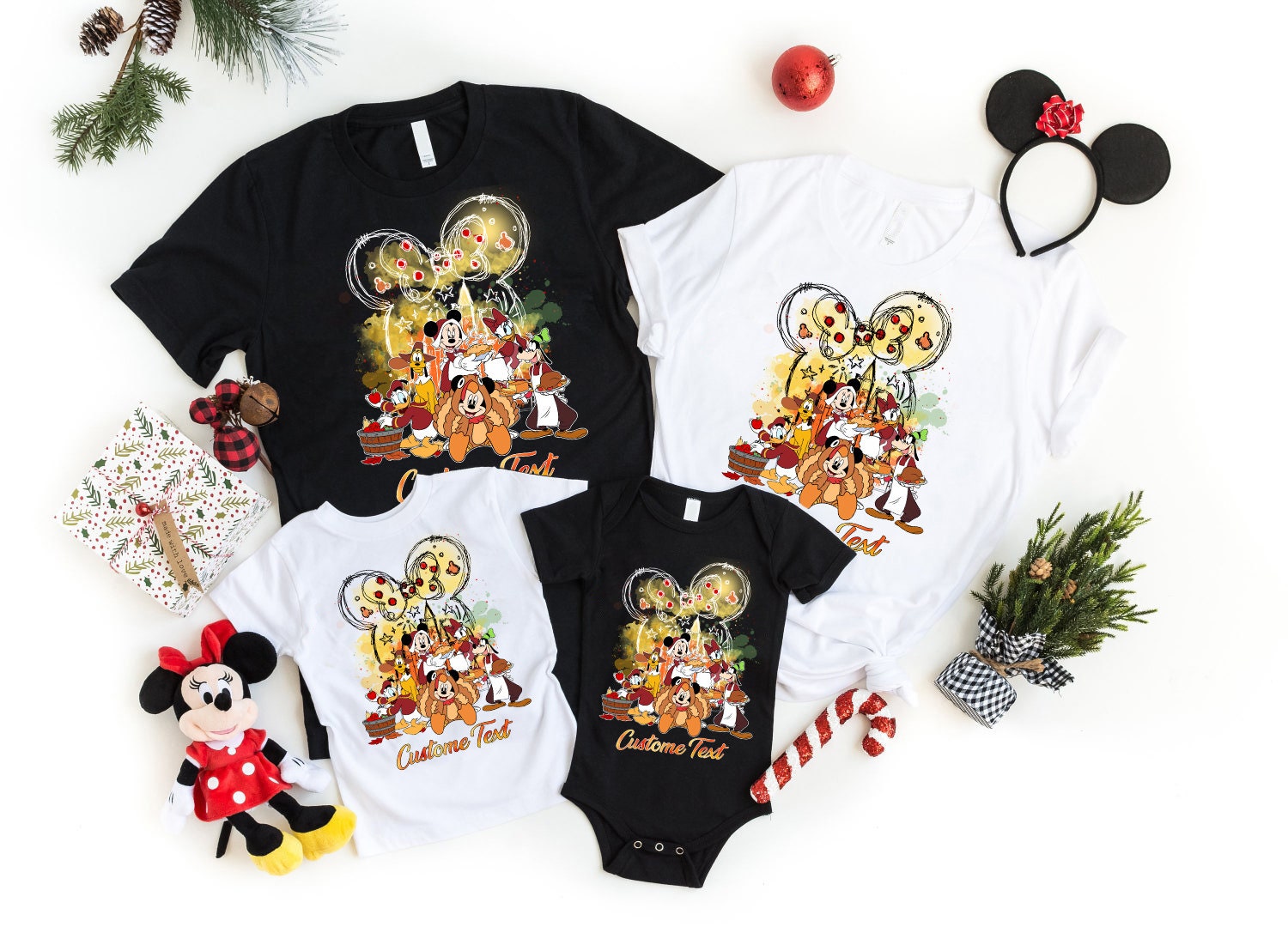 Discover Personalized Mickey Minnie Watercolor Thanksgiving Shirts, Mickey and Friends Fall shirts, Disney Fall Vibes shirt