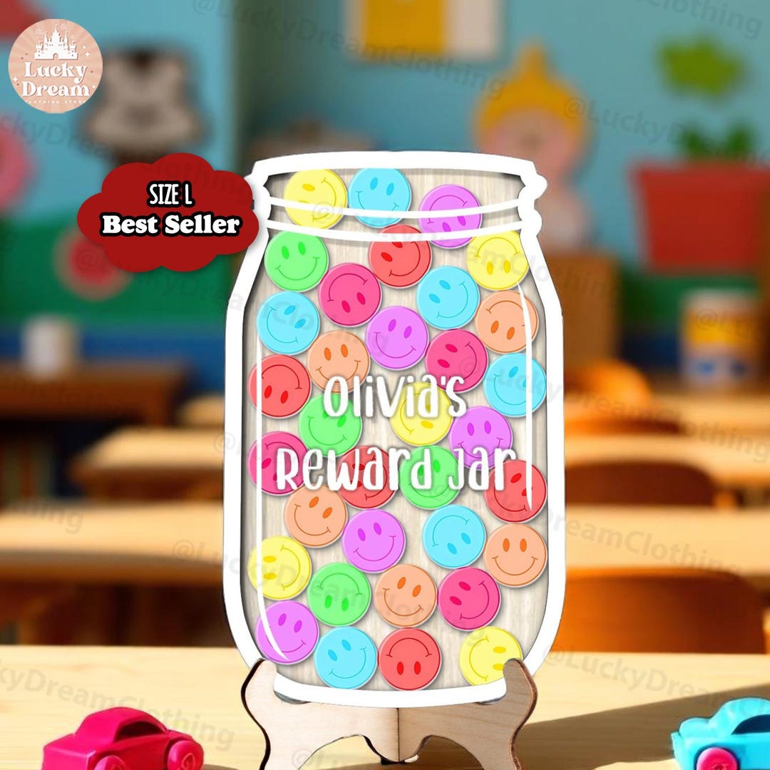 Personalized Reward Jar for Kids, Back to School Gift, Colorful ...
