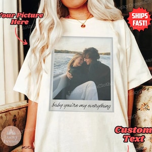 Benutzerdefinierte Foto Crop Top Retro Trendy Baby T-Shirt 90er Jahre, Vintage Baby T-Shirt Benutzerdefinierte Y2K Mode, Benutzerdefinierte 90er Jahre Shirt, Valentinstag Shirt, Paar Geschenk Frau