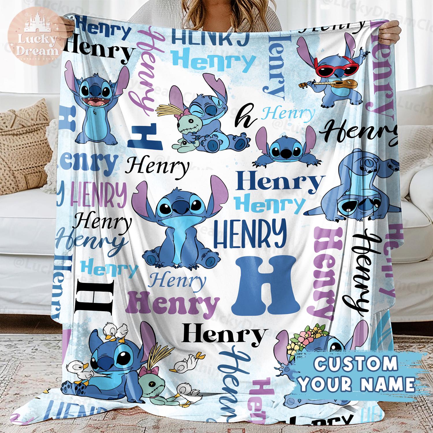 Discover Personalized Lilo Stitch Baby Blanket, Stitch Baby Kids Name Blanket, Stitch Blanket, Disney Trip Birthday Gift For Boy Girl