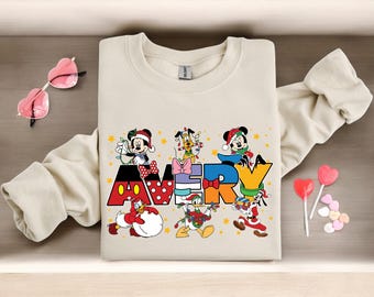 Custom Name Mickey & Friends Family Matching Xmas Shirts, Mom Dad Disney T-shirt, Personalized Mickey Mouse Kids Toddler Birthday Gift Tee