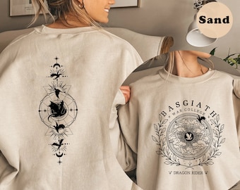 Camiseta de doble cara de la Escuela de Guerra Basgiath, camiseta con alas de dragón, camiseta con jinete de dragón, camiseta con volar o morir, camiseta de fantasía literaria de Violet Xaden