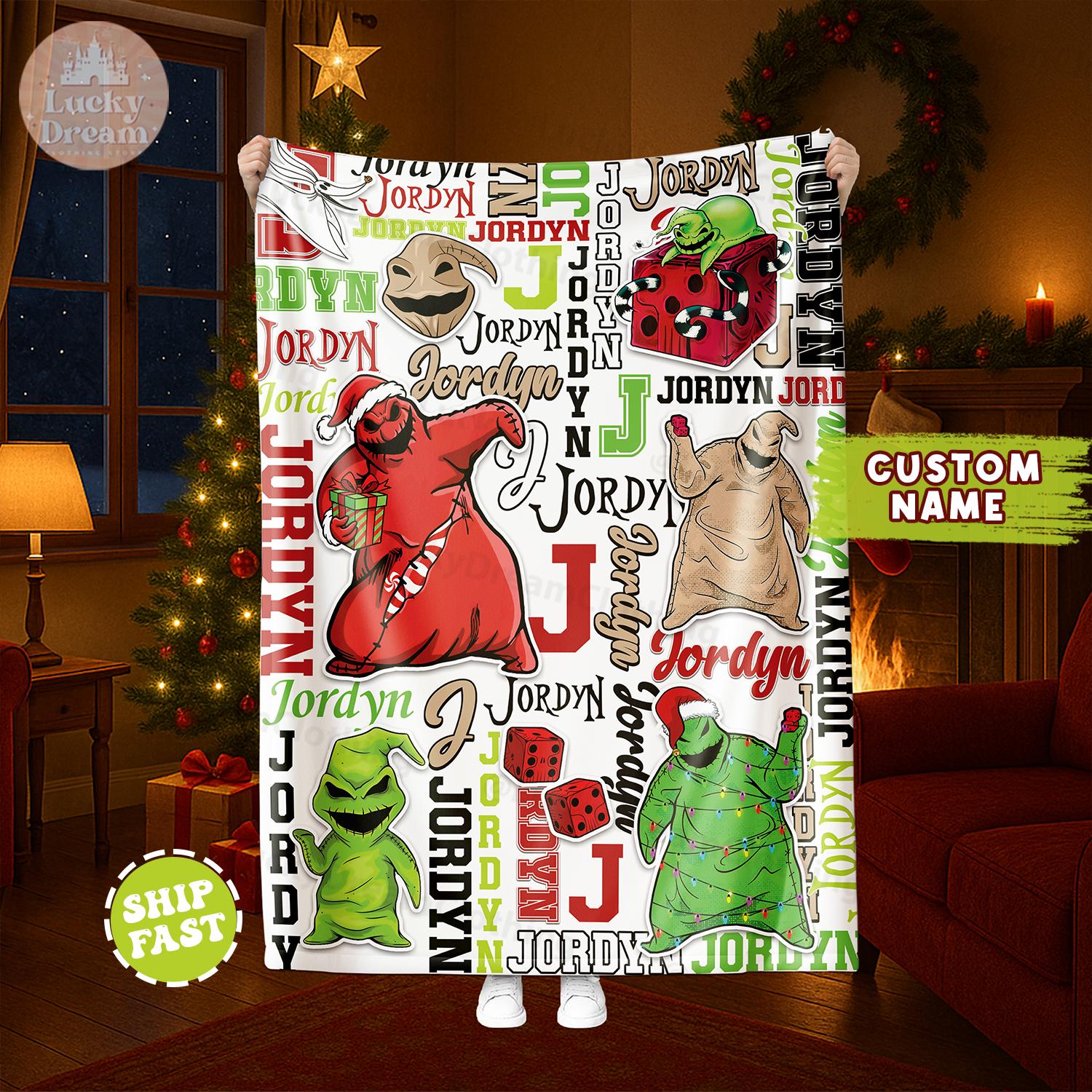 Discover Personalized Baby Blanket, The Nightmare Before Christmas Blanket, Christmas Gift For Boys And Girls Blanket, Baby Blanket Disney Home Decor