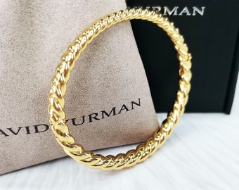 David Yurman gradient cable 6MM snap bracelet, gold bracelet