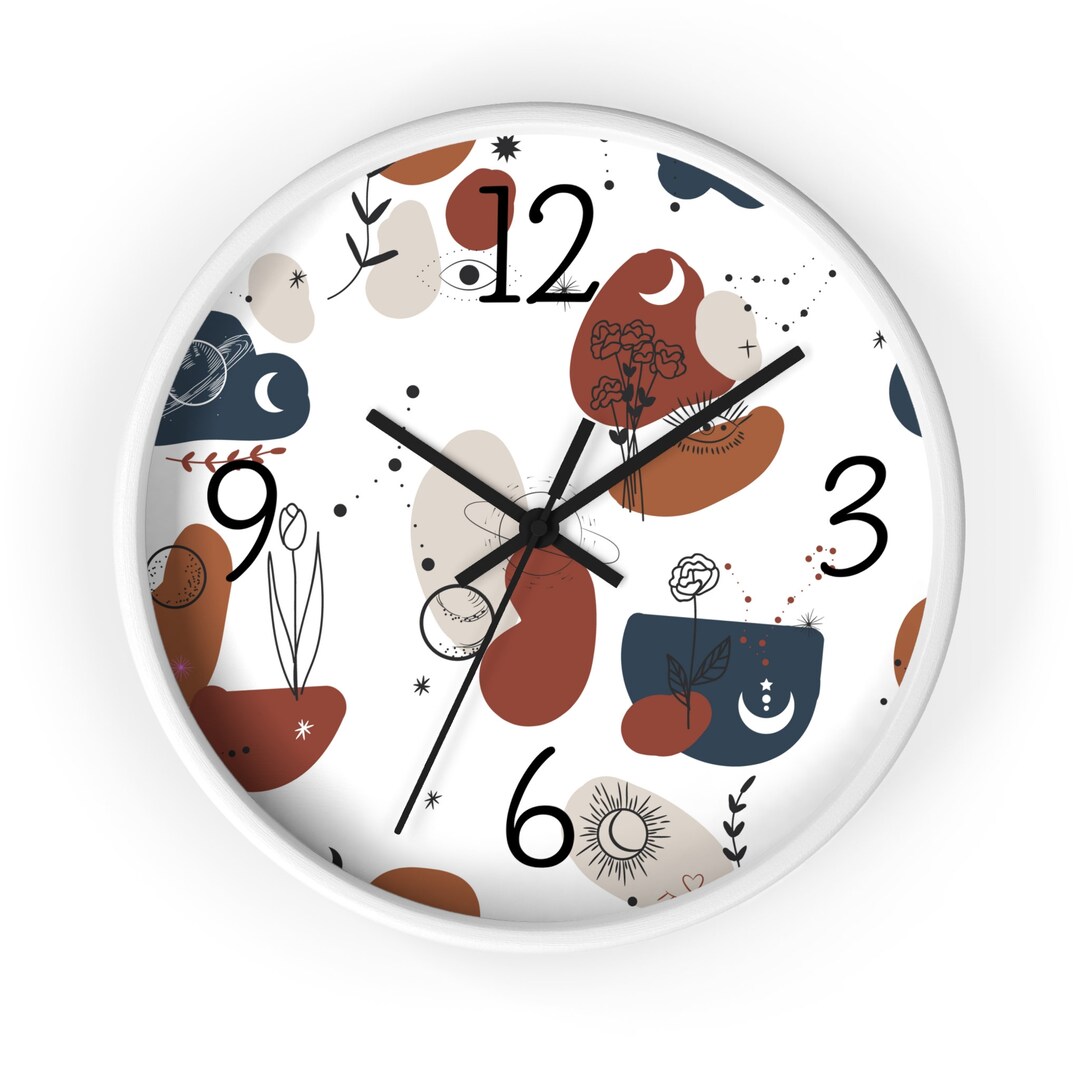 Kids Wall Clock Therapy Office Decor Acrylic Wall Clock Boho Etsy