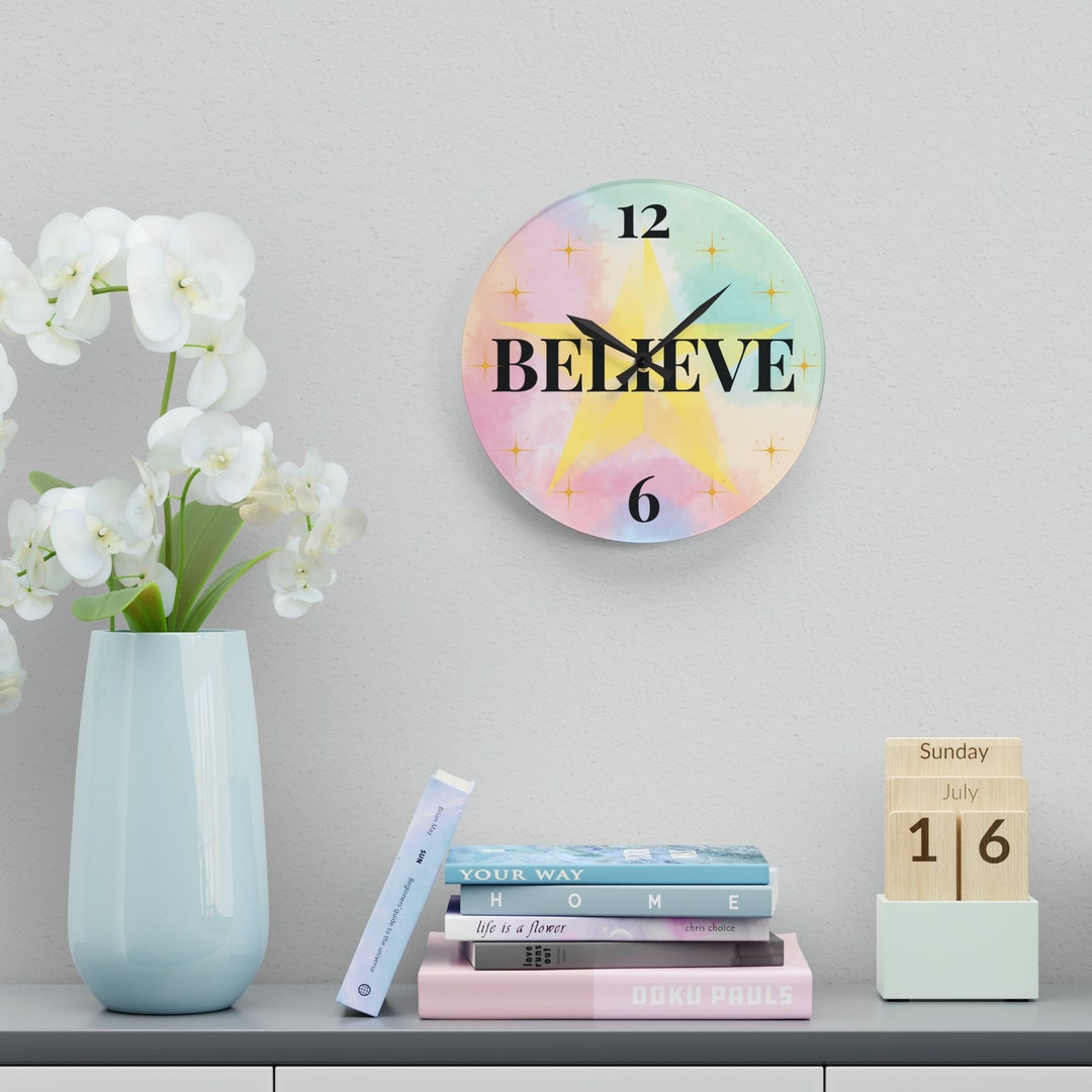 Kids Wall Clock Therapy Office Decor Acrylic Wall Clock Etsy