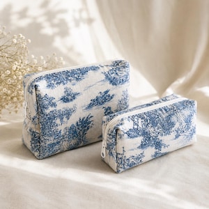 Toile sminkväska, elegant reseväska, present till henne, brudtärnepresent
