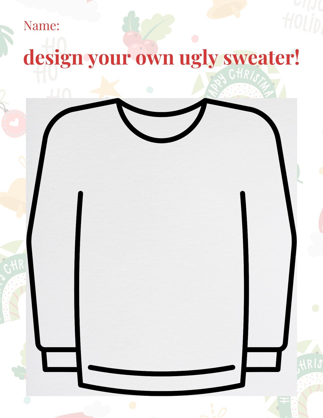 Design Your Own Ugly Sweater - Etsy