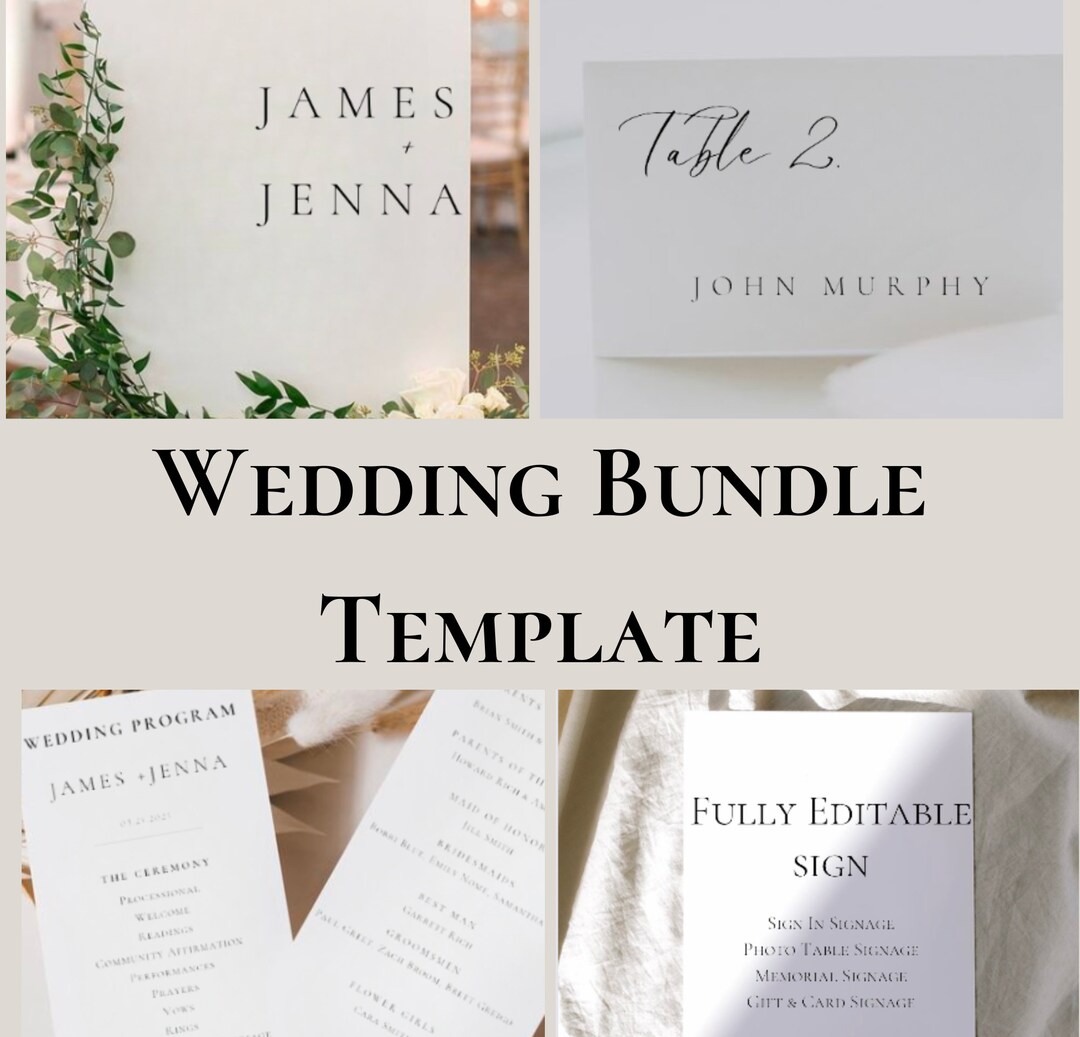 Simple Wedding Bundle Template, Wedding Bundle Templates, Wedding ...