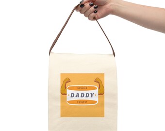 Canvas Lunch Bag With Strap Dashing Coolest Dad Tote Bag Best Daddy Father Gift Dad Gift