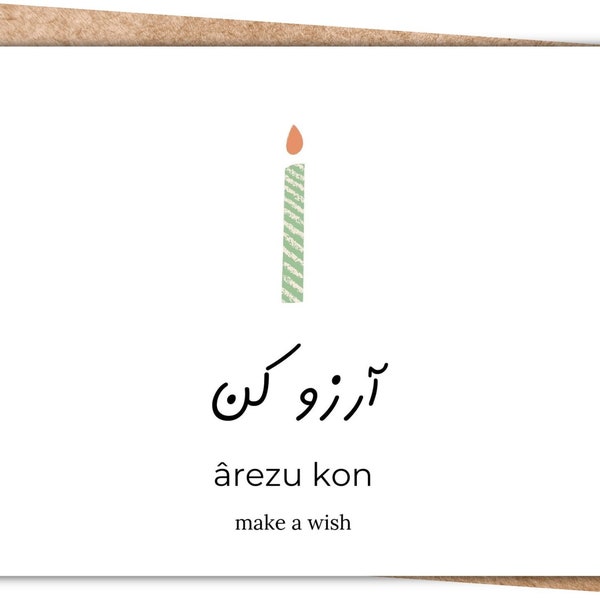 Persian Birthday Card, Farsi Birthday Card, Digital card, Printable Birthday Card, PDF Card, Persian Happy Birthday, Farsi Happy Birthday