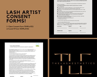 Eyelash Extension Consent Forms, Customizable Templates (Digital Download)