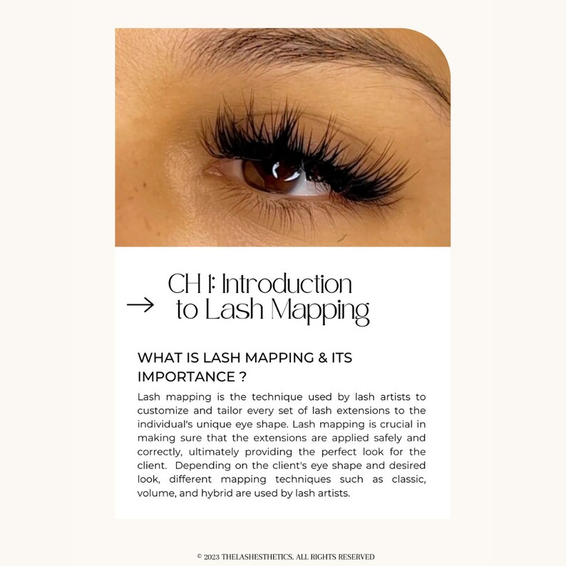 Lash Mapping & Styling Extension Guide, Lash Manual Ebook,lash Map