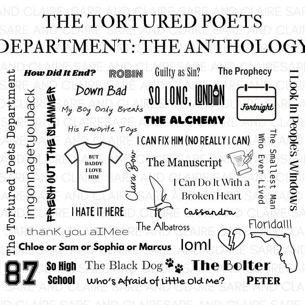 The Tortured Poets Department: The Anthology Complete Tracklist svg and png