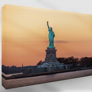 New York City NYC Statue of Liberty at Sunset