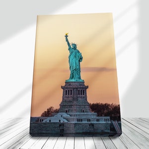 New York City NYC Statue of Liberty at Sunset Portrait