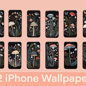IPhone Wallpaper, Mushroom Wallpaper, Dark Wallpaper, 12 Aesthetic