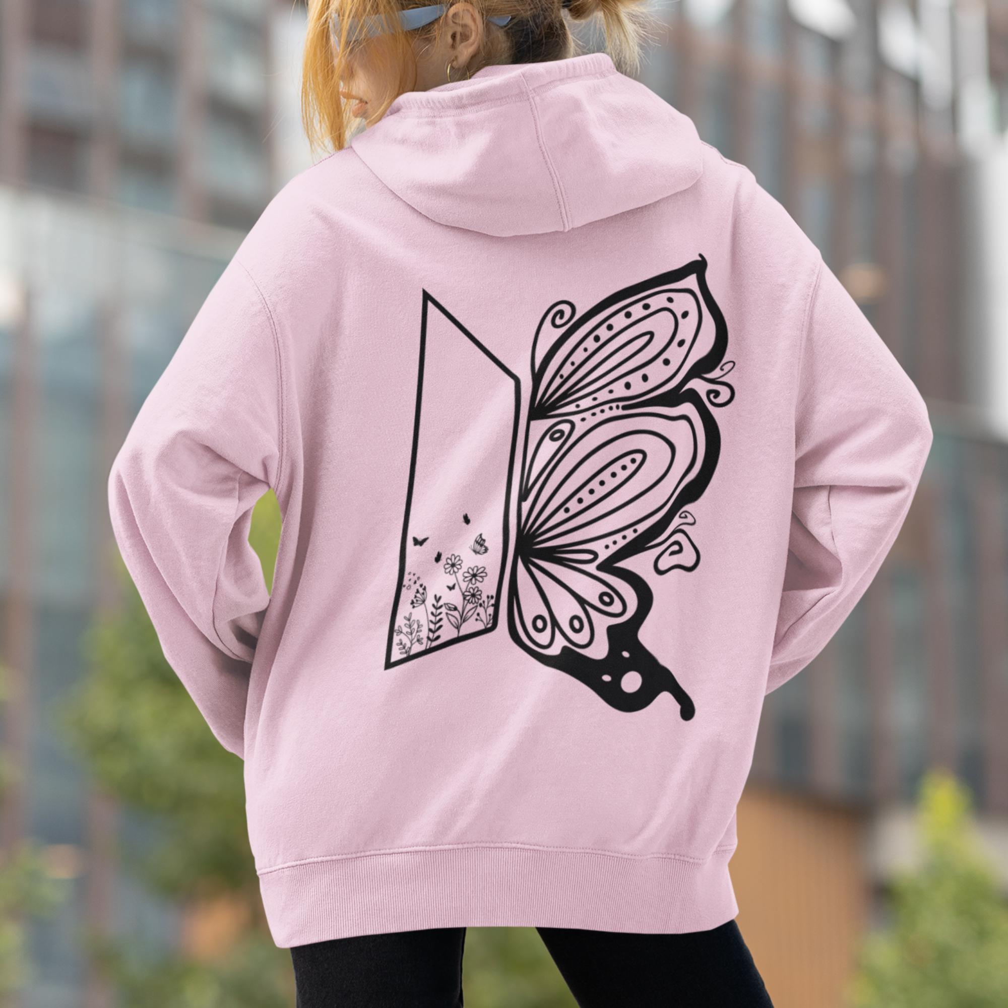 Pink Shein Butterfly Hoodie Pink Hoodie Shein Shein Pink Hoodie 2025