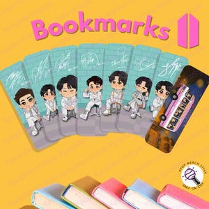 Bookmarks - Chibi Style - Gifts for Kpop Fans ARMY - Book Lover - bookfish -  accesories - Concert Tour - BNTNG - aesthetic - handmade